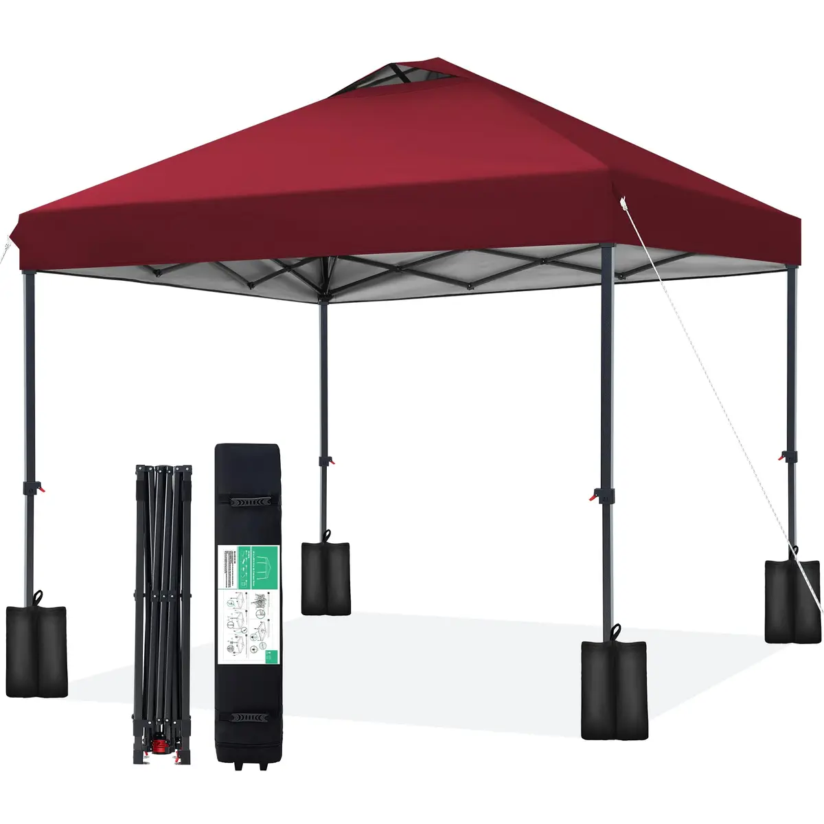 JEAREY 10x10 ft Pop Up Canopy Tent | Instant Setup, UPF 50+ UV Protection, Heavy-Duty Steel Frame, Portable Wheeled Bag - main product image