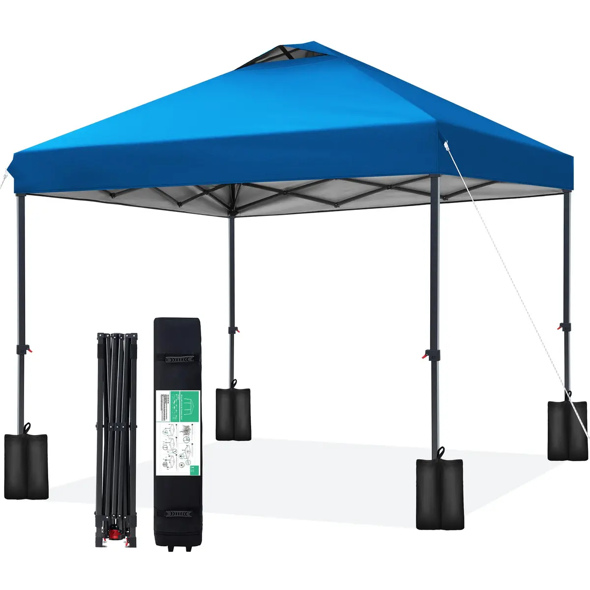 JEAREY 10x10 ft Pop Up Canopy Tent | Instant Setup, UPF 50+ Silver-Coated Top, Heavy-Duty Wheeled Bag - main product image