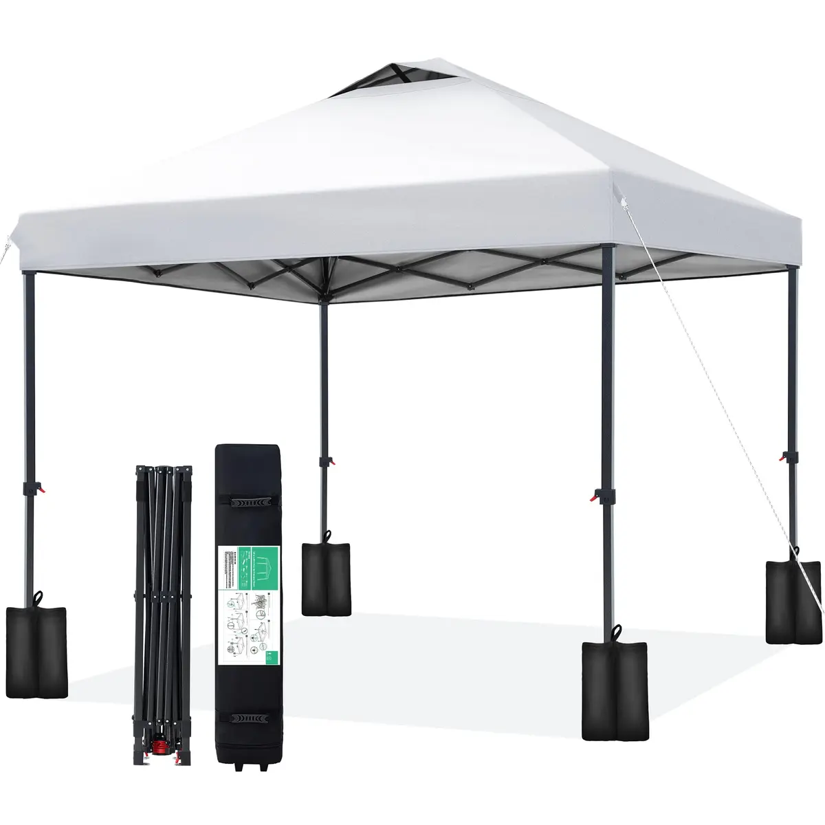JEAREY 10x10 Pop Up Canopy Tent | Easy Setup Outdoor Market Shelter, White - main product image