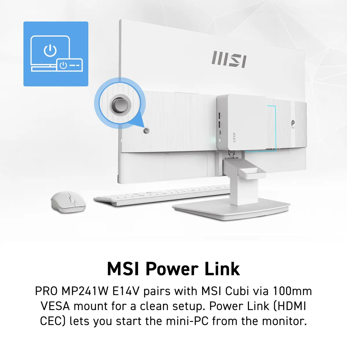 msi PRO MP241W 24-inch IPS FHD Office Monitor | 144Hz, Free-Sync, Tilt, Speakers, VESA Mount, HDR Ready - view 5