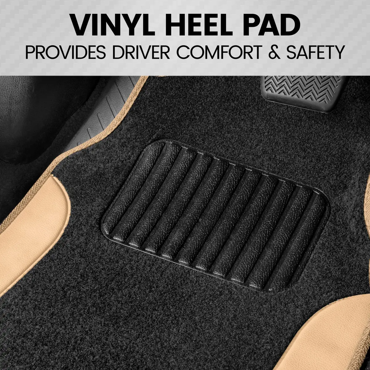 Carbella Waterproof PU Leather Car Floor Mats Beige | Universal Fit for 2005-2026 Models - view 6