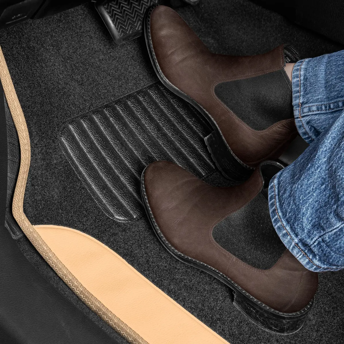 Carbella Waterproof PU Leather Car Floor Mats Beige | Universal Fit for 2005-2026 Models - view 4
