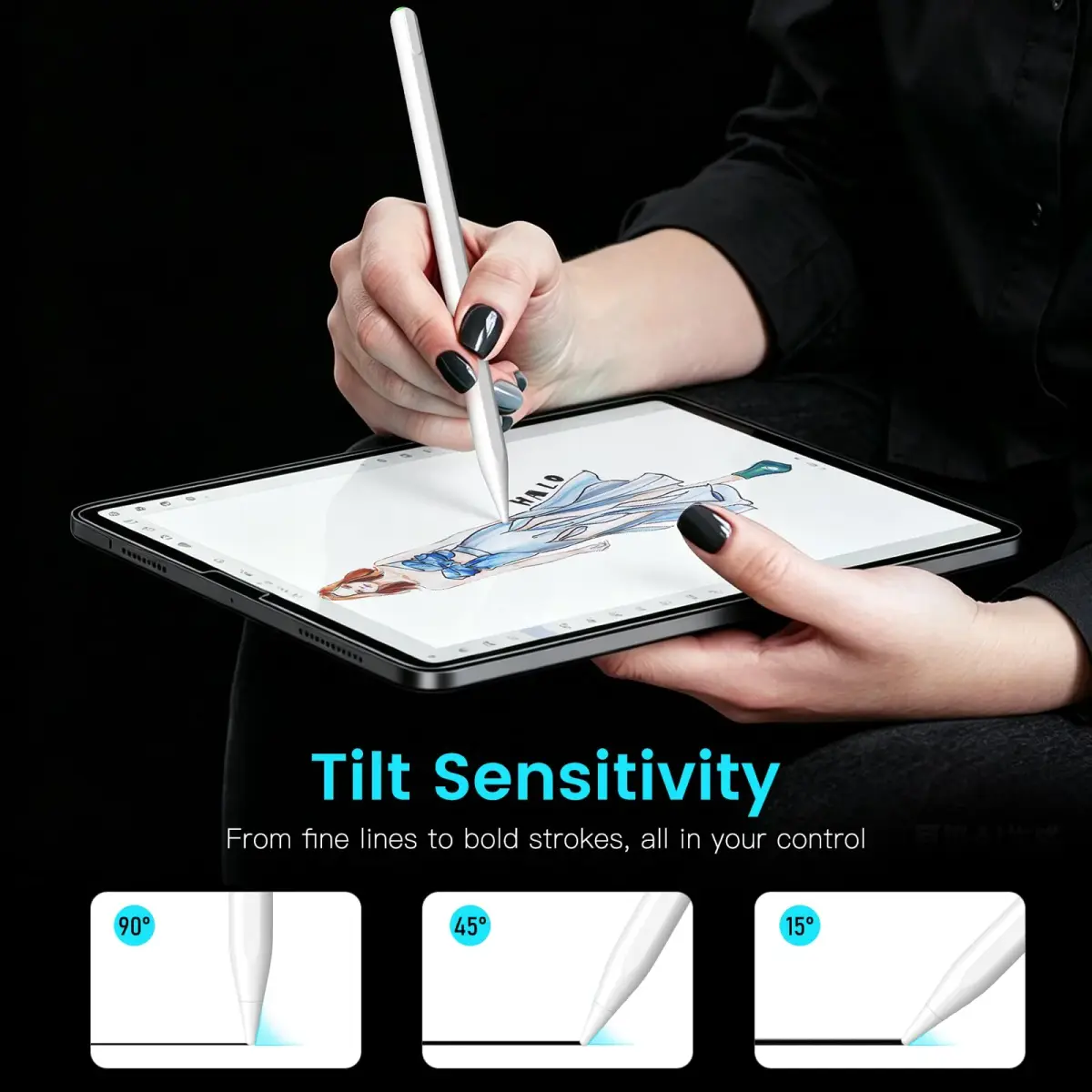 STYLUSHOME Stylus Pen for iPad 2018-2026, 35H Battery, Palm Rejection, Magnetic | Tilt Sensitive, USB-C Fast Charge - view 4