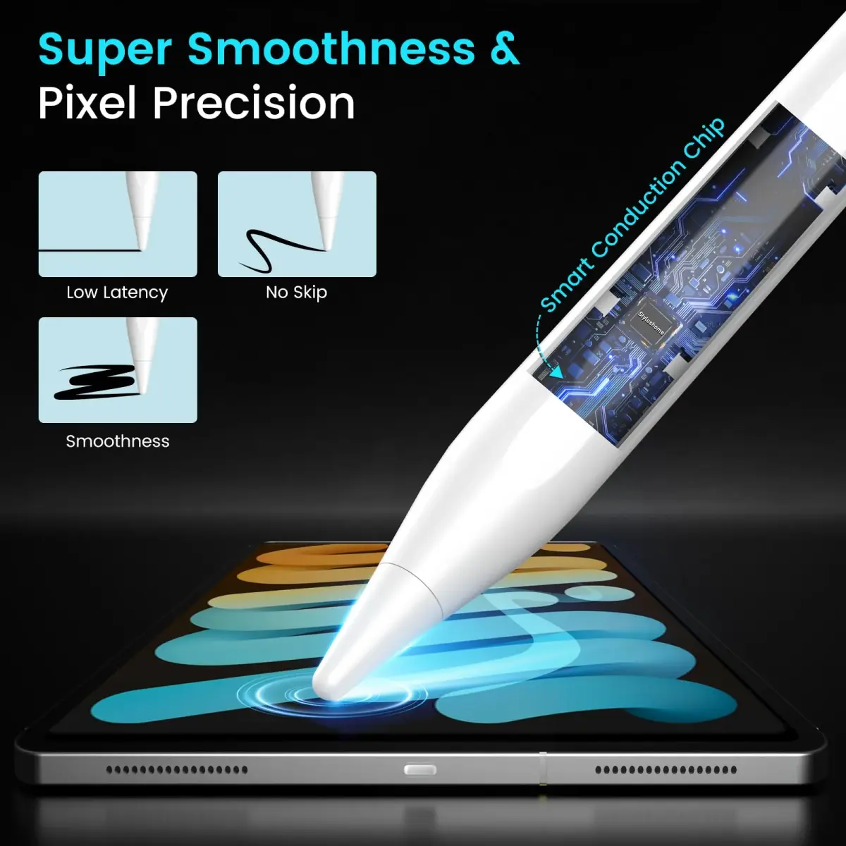 STYLUSHOME Stylus Pen for iPad 2018-2026, 35H Battery, Palm Rejection, Magnetic | Tilt Sensitive, USB-C Fast Charge - view 2