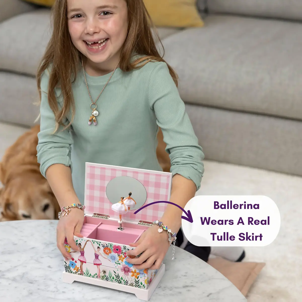 ABI + OLIE Kids Jewelry Box for Girls, Musical Jewelry Box, Swan Lake Play | Perfect Gift for Ages 4-12 - view 5