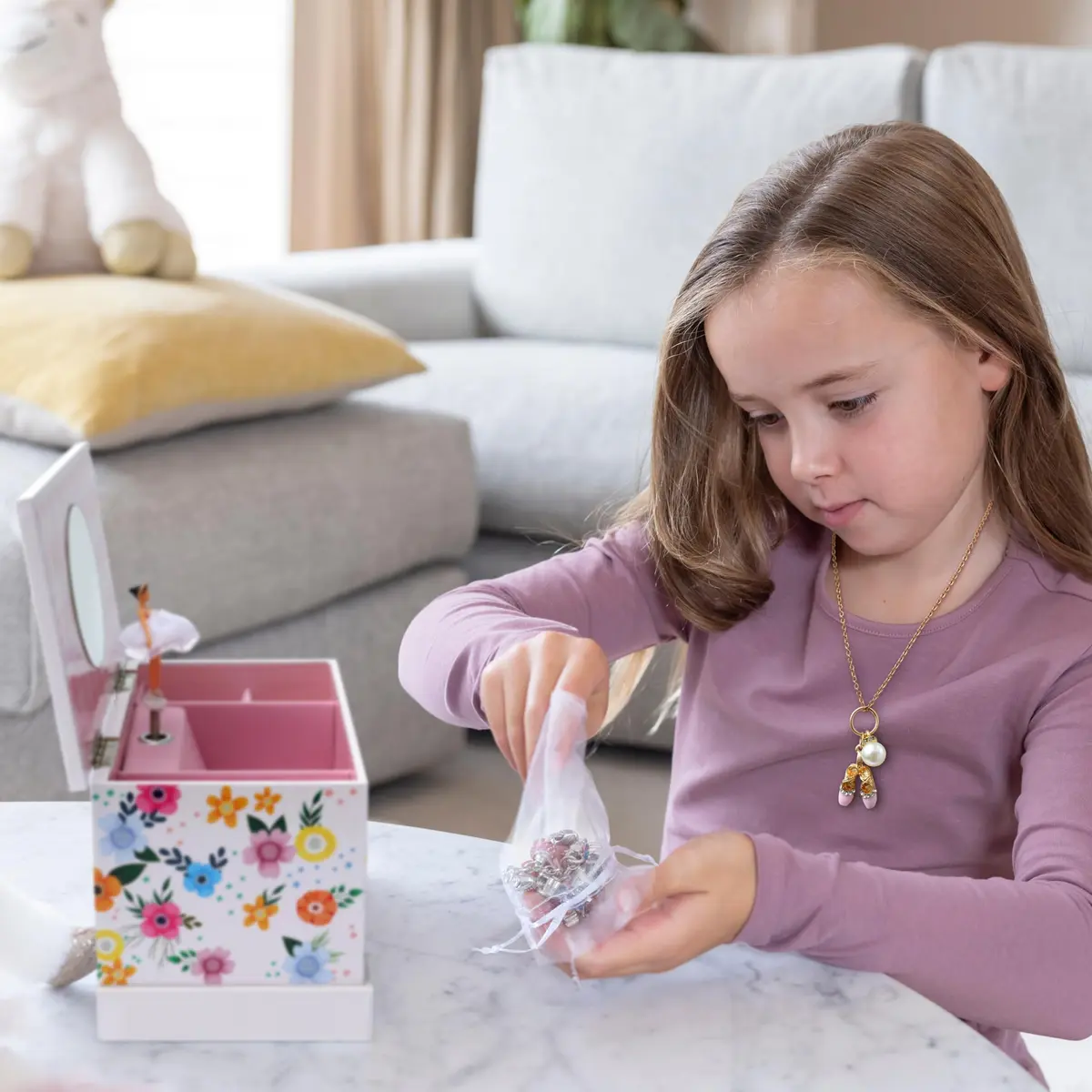 ABI + OLIE Kids Jewelry Box for Girls, Musical Jewelry Box, Swan Lake Play | Perfect Gift for Ages 4-12 - view 6