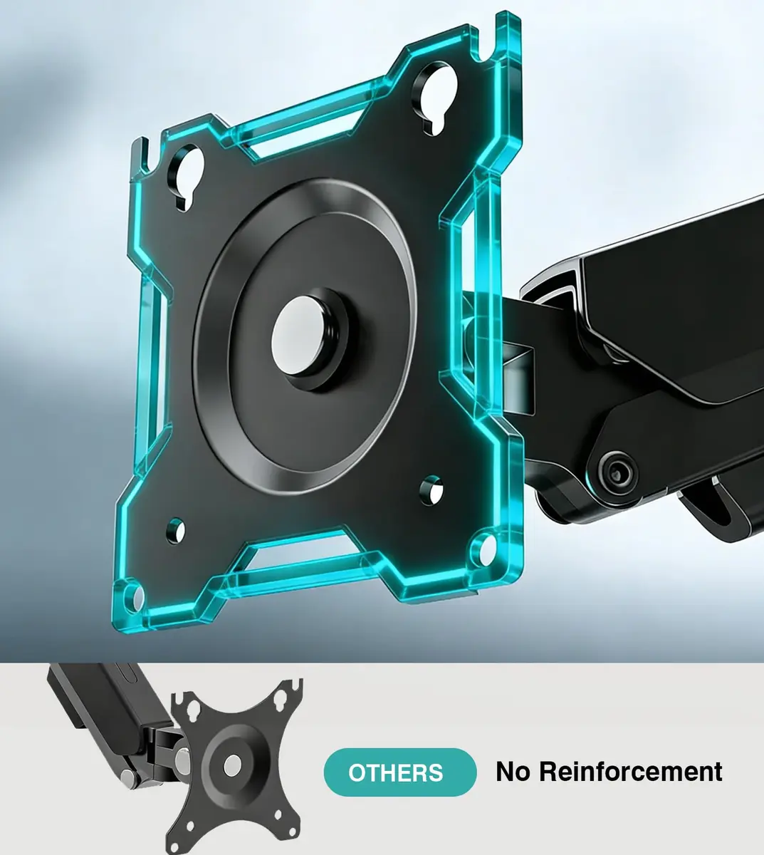 AX WABER Single Monitor Arm for 17-32 inch Screens | Gas Spring Adjustable VESA Mount with Clamp & Grommet Base - view 5