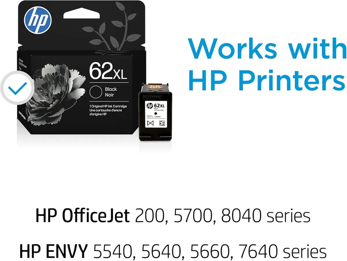 HP 62XL Black / 62 Tri-Color Original Ink Cartridge Bundle (600 Black Pages, 165 Color Pages) | Genuine HP Ink for Envy & OfficeJet Printers - view 2