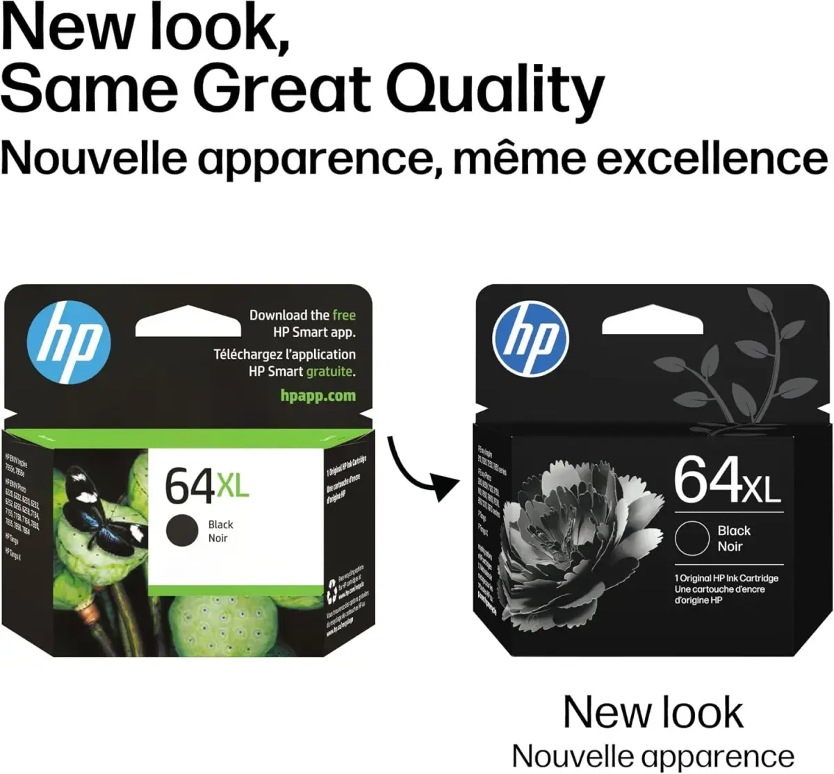 HP 64XL Black / 64 CMY Original Ink Cartridge Bundle (High Yield Black, Standard CMY) | 2 Cartridges, 600 Black Pages, 165 Color Pages - view 3