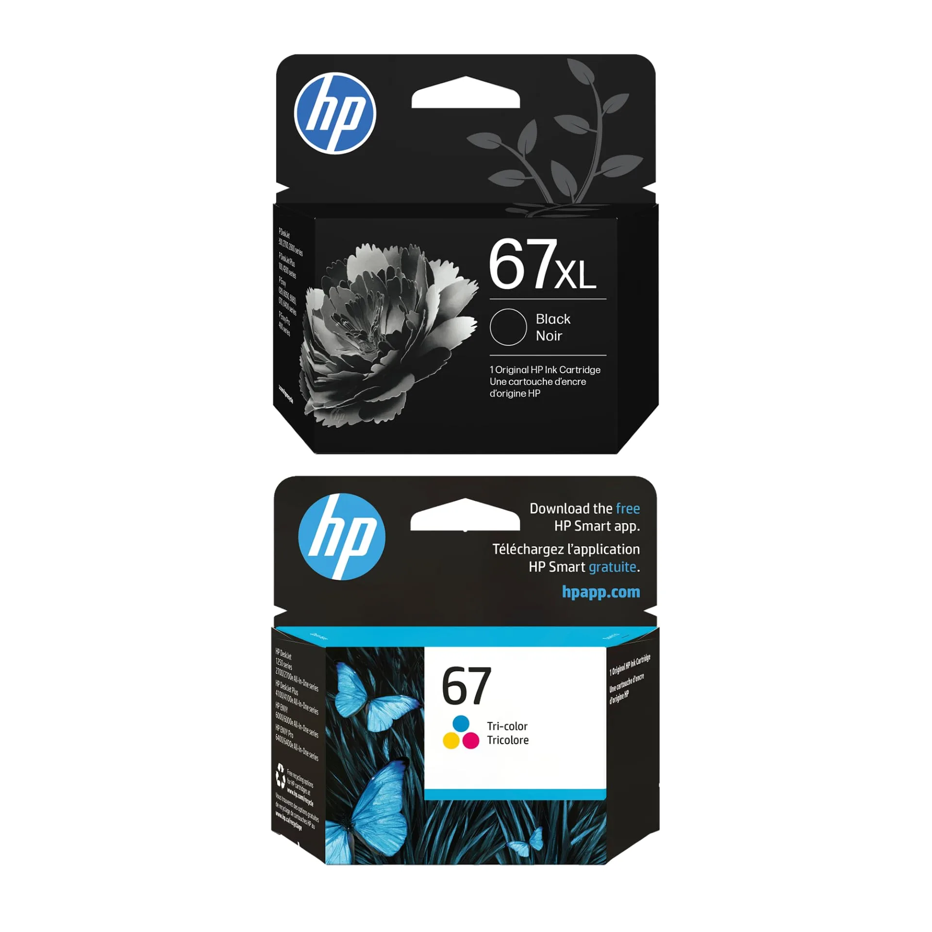 HP 67XL Black High-Yield & 67 Tri-Color Ink Cartridge Combo Pack | Authentic USA Import - main product image
