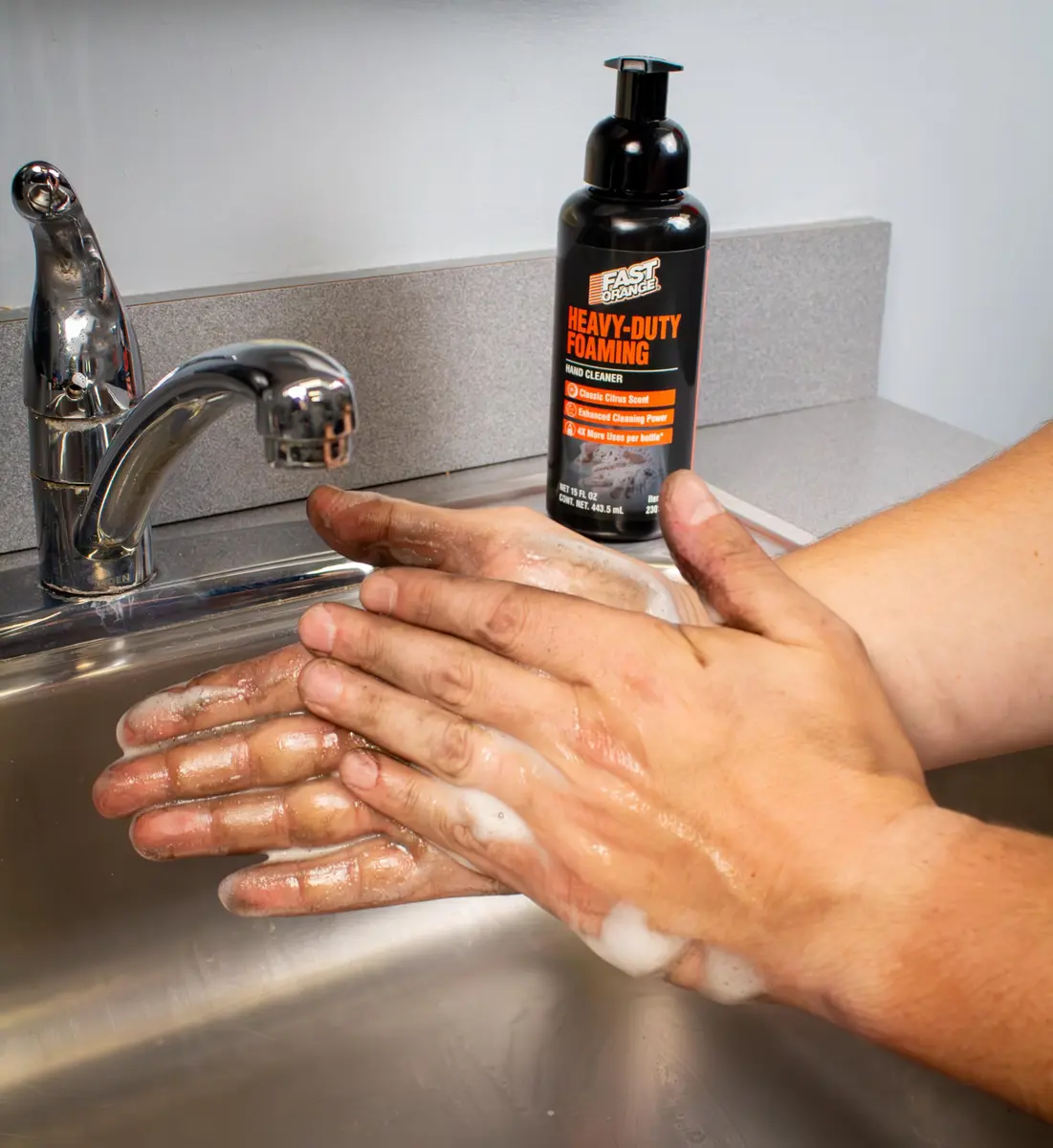 Fast Orange Heavy-Duty Foaming Hand Cleaner 444ml (15 Fl Oz) | Cleans Grease, Grime & Oil - view 6