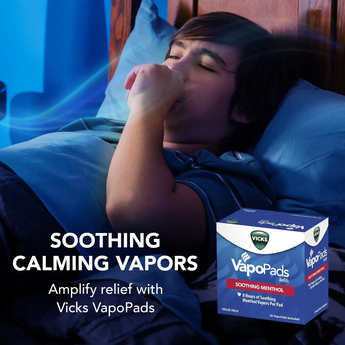 Vicks VapoPads Original Menthol Scent Refill Pads & VapoSteam Liquid 20-Pack + 8 Oz | Breathe Easier with Soothing Menthol Vapors - view 4