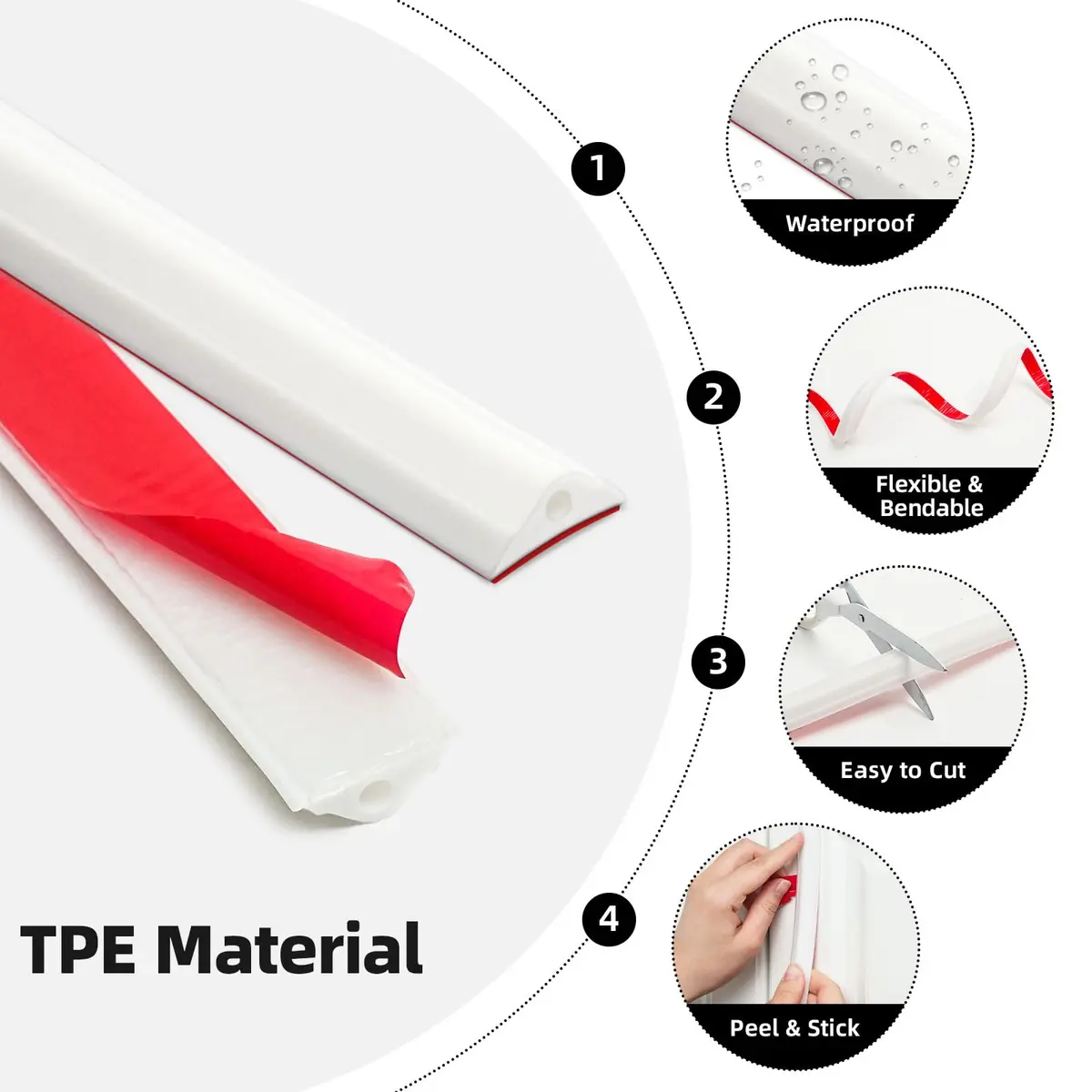 JSIWOTH Flexible Peel and Stick Wall Molding Trim 40 FT (12.2 M) | Easy DIY Decorative Border for Walls and Furniture - view 4