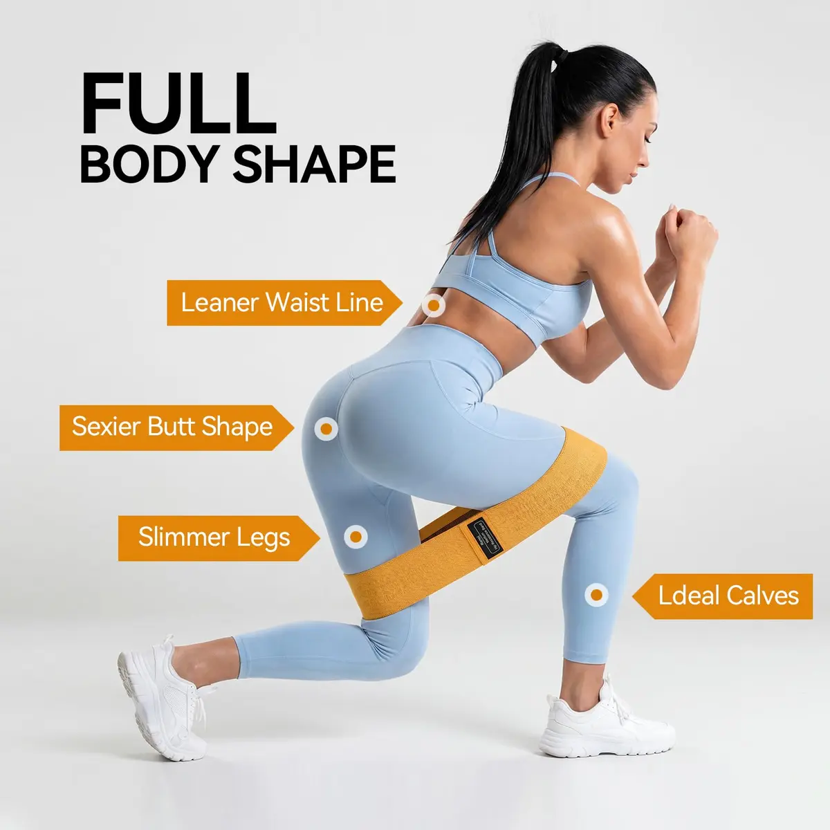 Renoj Resistance Bands for Working Out | 3-Set Professional Exercise Bands for Pilates, Yoga, Home Gym, Booty, Leg Training | Heavy/Medium/Light Fabric Loops for Women and Men - view 2