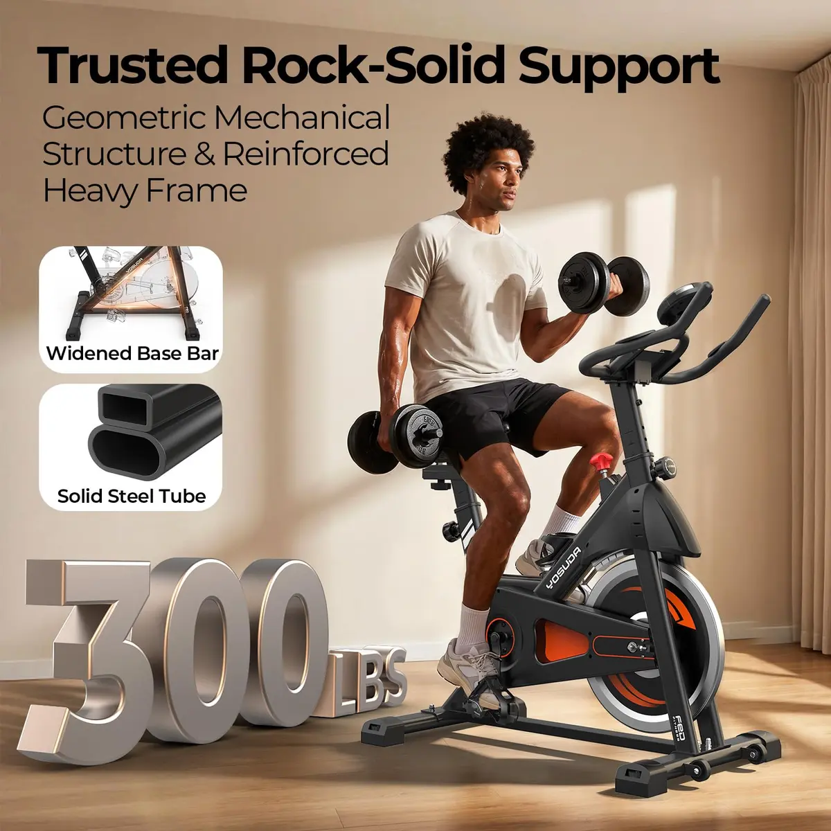 YOSUDA Magnetic Stationary Exercise Bike 300 lb | Quiet Indoor Cycling for Weight Loss & Cardio - view 5