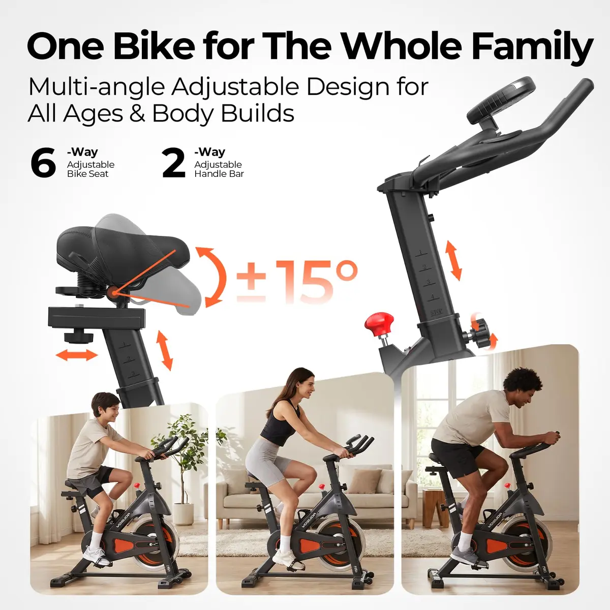 YOSUDA Magnetic Stationary Exercise Bike 300 lb | Quiet Indoor Cycling for Weight Loss & Cardio - view 8