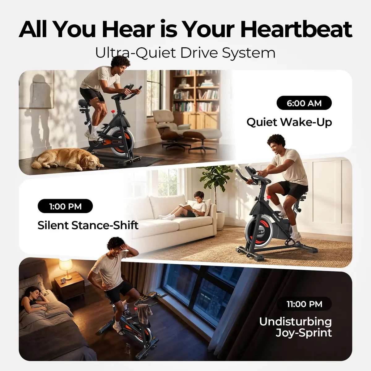 YOSUDA Magnetic Stationary Exercise Bike 300 lb | Quiet Indoor Cycling for Weight Loss & Cardio - view 4