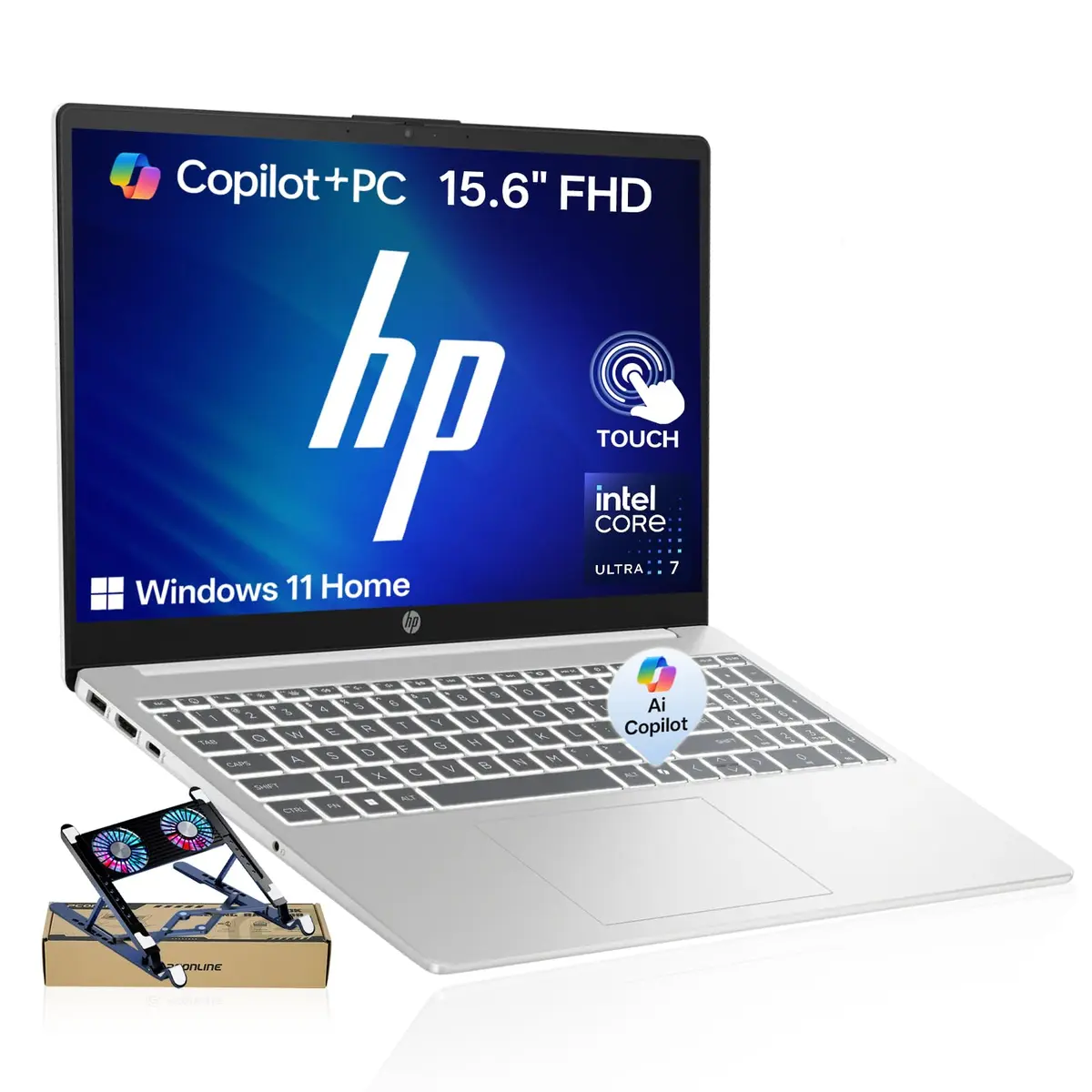 HP 15.6 Touchscreen Ultra 7 155H 2026 Edition AI Laptop,16GB DDR5 512GB SSD | 15.6 inch FHD Touch, Intel Core Ultra 7, Windows 11 - main product image