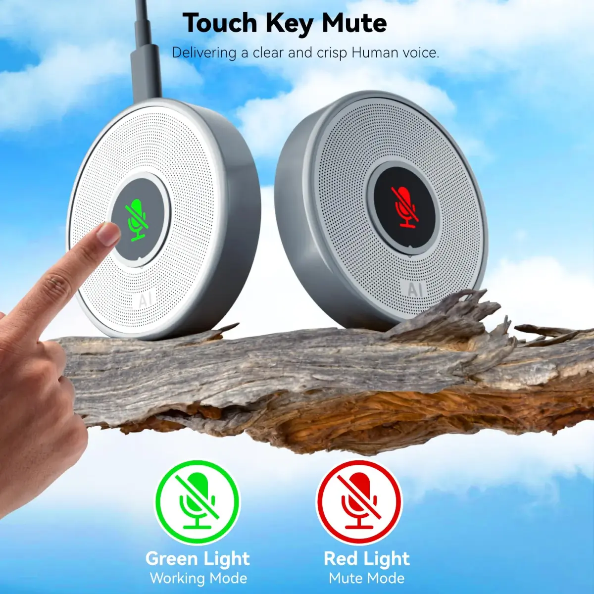 ANSTEN USB Microphone No Speaker, Laptop Computer Microphone Conference Mic | Crystal-Clear 360° Voice Pickup - view 4