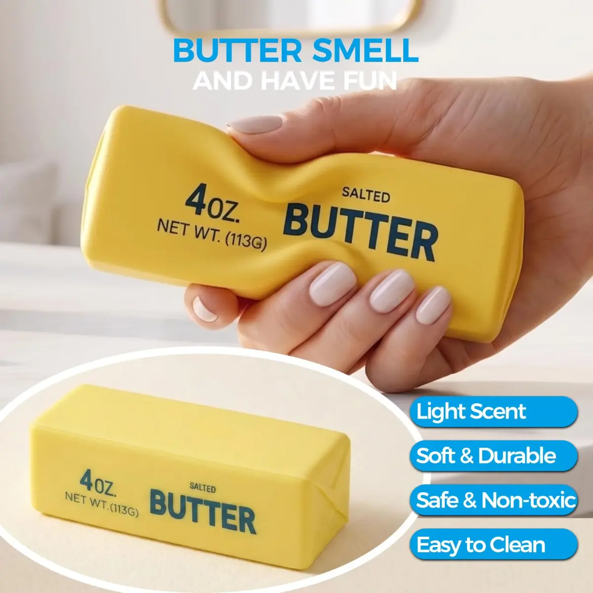 XQOQO Butter Squishy Slow Rising Squeeze Toy 14 cm (5.32 in) | Non-Toxic PU Material - view 5