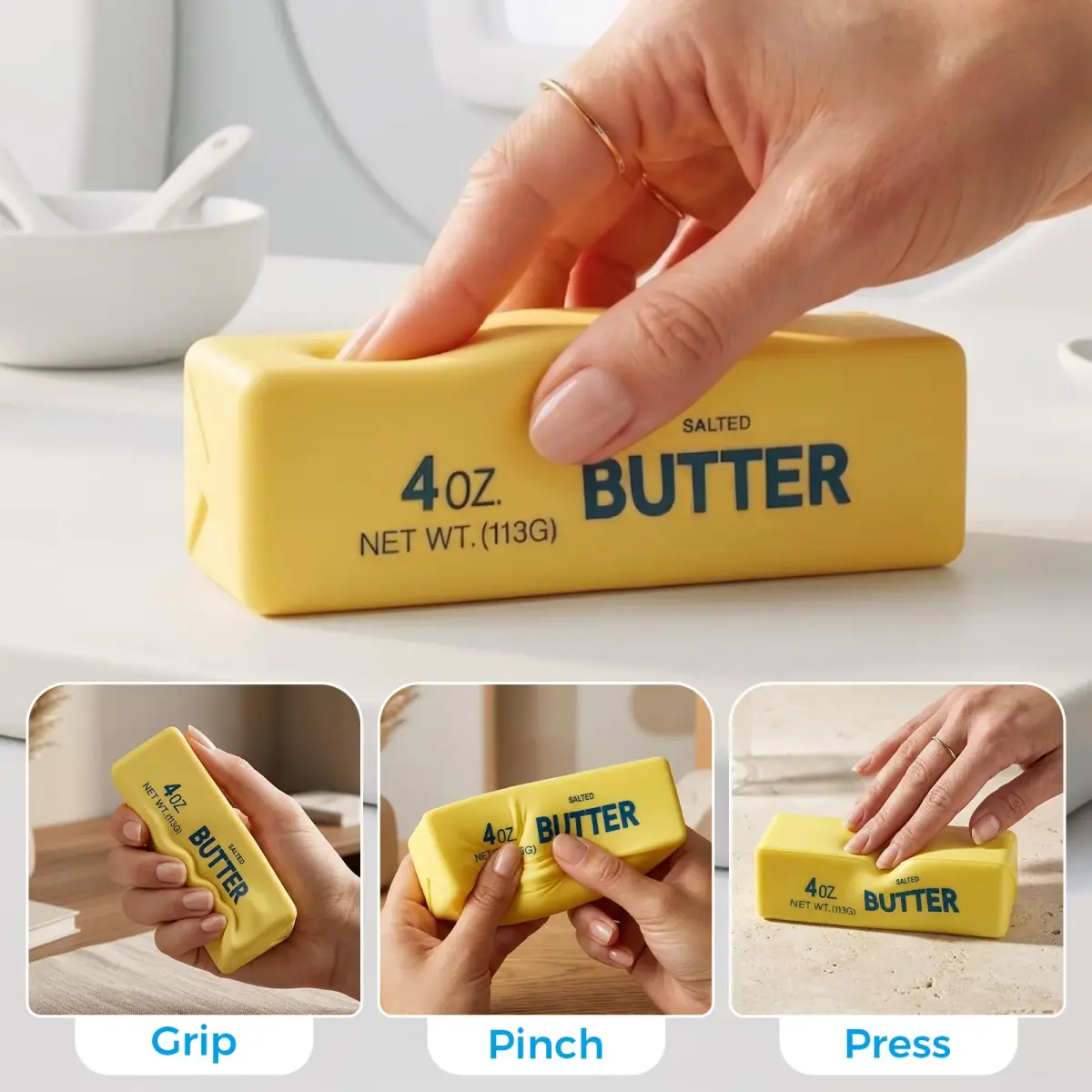 XQOQO Butter Squishy Slow Rising Squeeze Toy 14 cm (5.32 in) | Non-Toxic PU Material - view 3