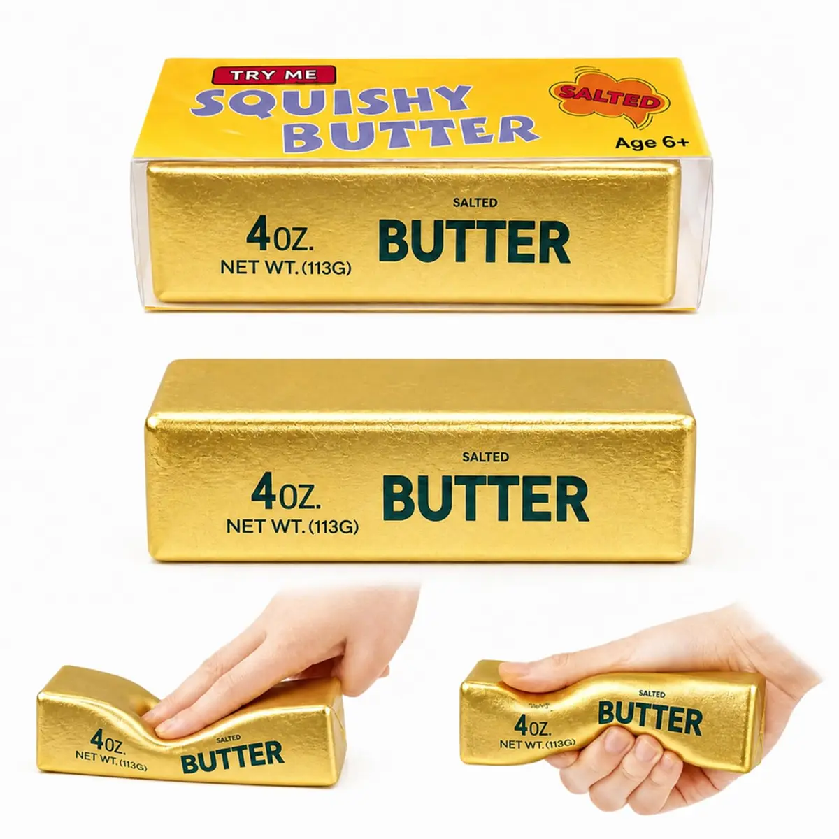 XQOQO Butter Squishy Toy Slow Rising Golden | 13.5cm (5.32in) Stress Relief Fidget Toy - main product image