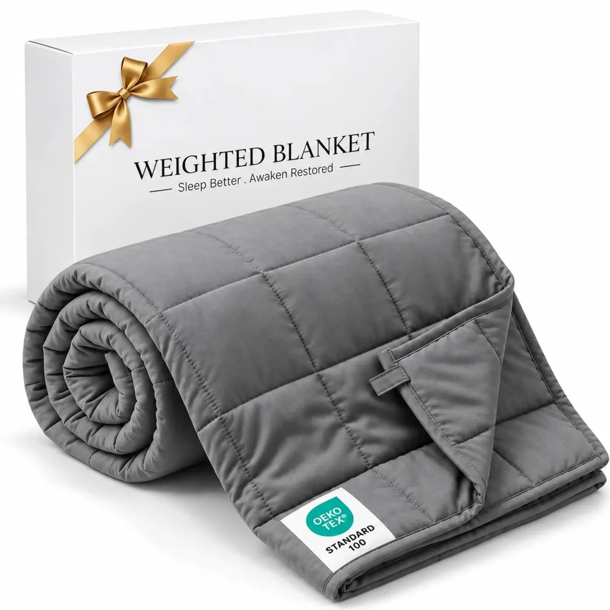 Smart Queen Weighted Blanket for Adults 20 lbs | Breathable Heavy Throw for Deep Sleep - main product image
