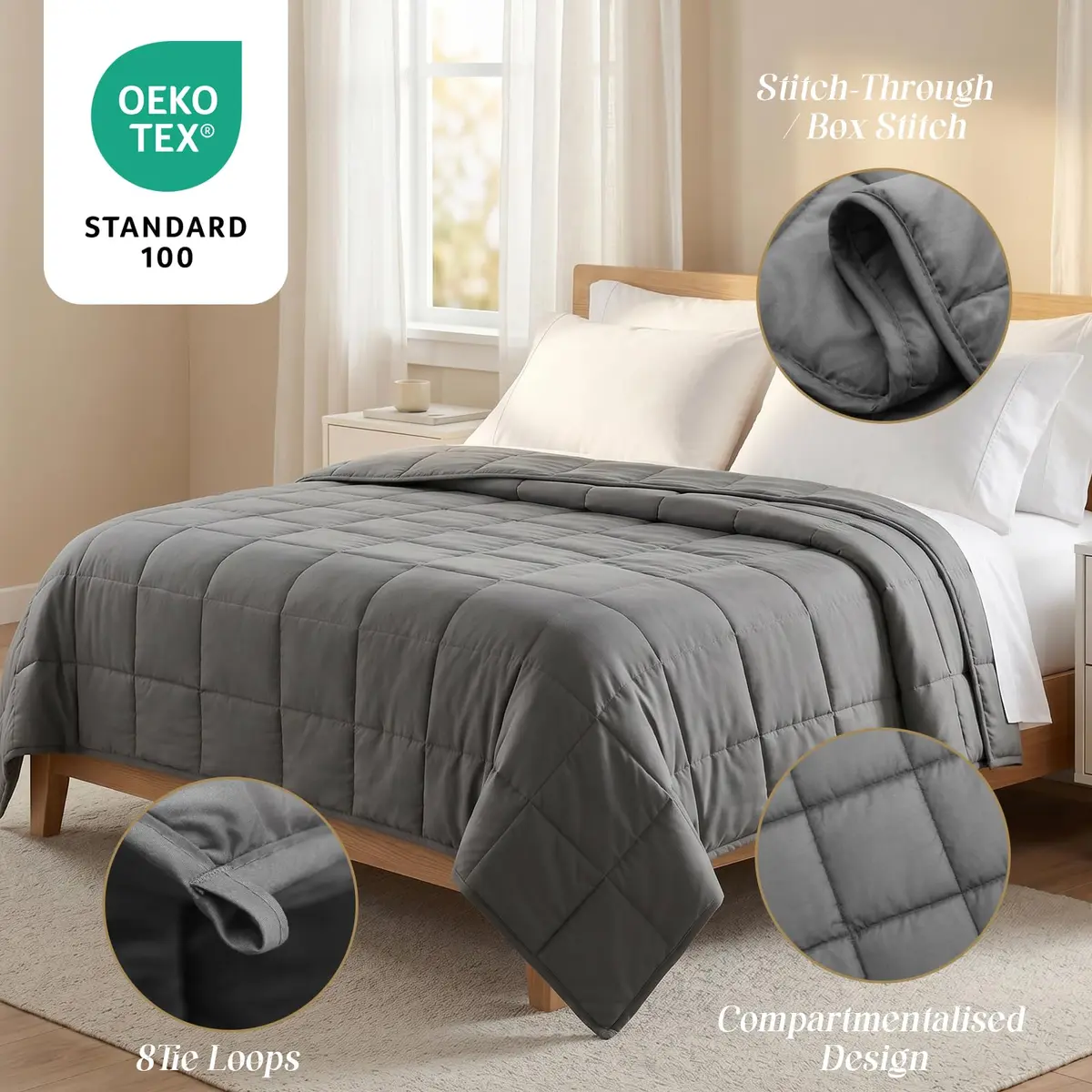 Smart Queen Weighted Blanket for Adults 20 lbs | Breathable Heavy Throw for Deep Sleep - view 4