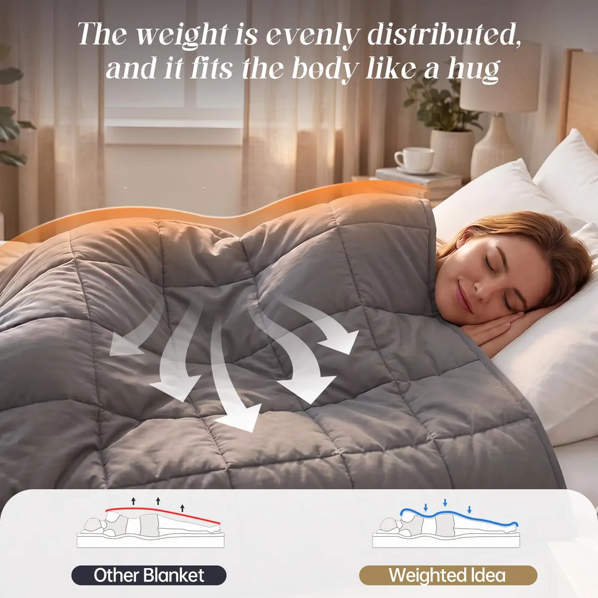 Smart Queen Weighted Blanket for Adults 15 lbs | Twin Size Breathable Heavy Throw Blanket for 120-160 lbs - view 5