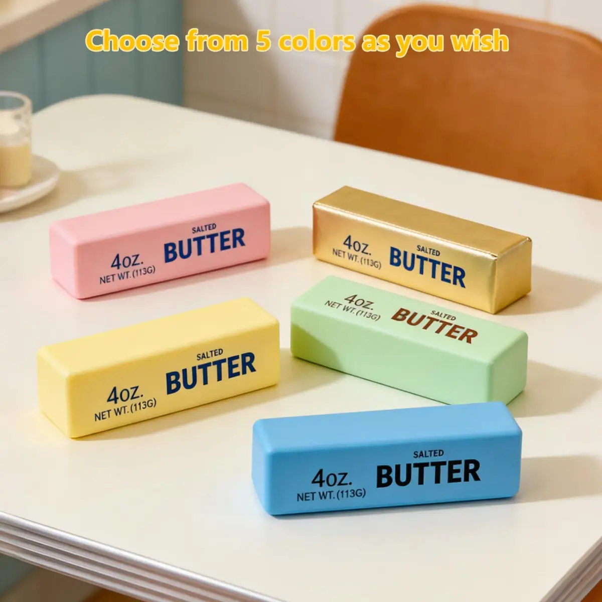 OPOM Butter Squishy Toy Yellow 13.5cm (5.3in) | Soft Scented Fidget Toy for Stress Relief - view 2