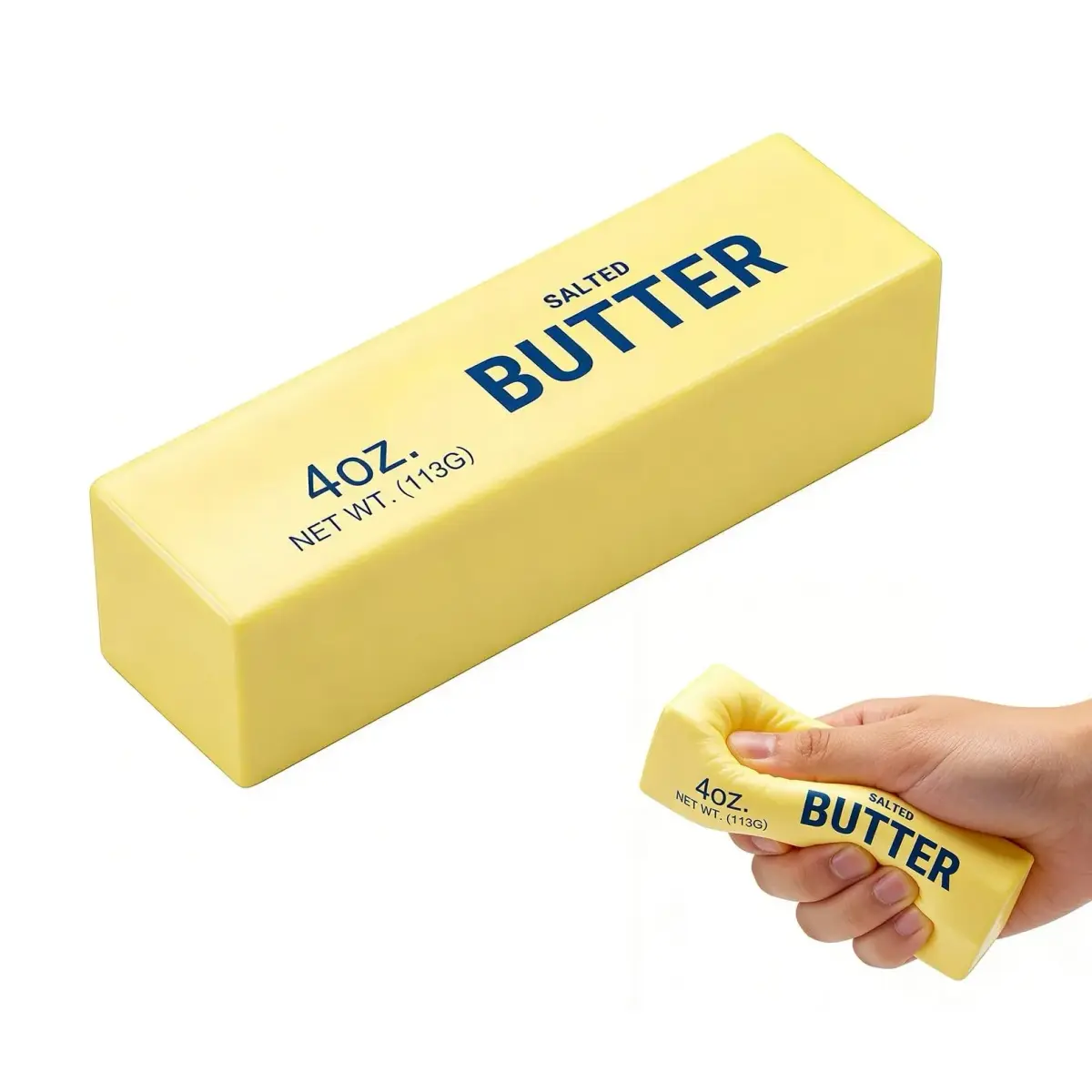 OPOM Butter Squishy Toy Amber 13.6cm (5.35 inch) | Slow Rising Sensory Stress Relief - main product image