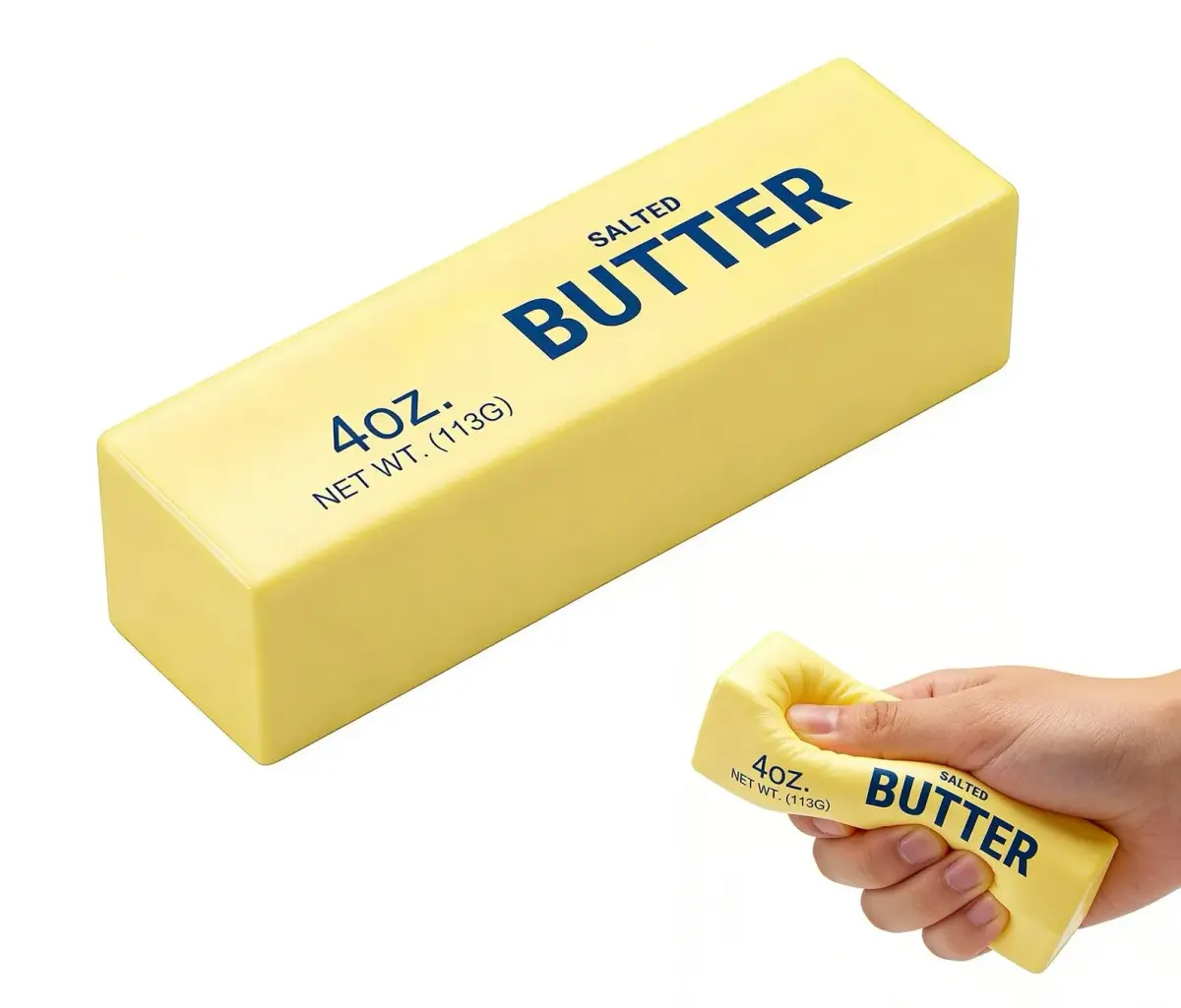 OPOM Butter Squishy Toy Amber 13.6cm (5.35 inch) | Slow Rising Sensory Stress Relief - main product image