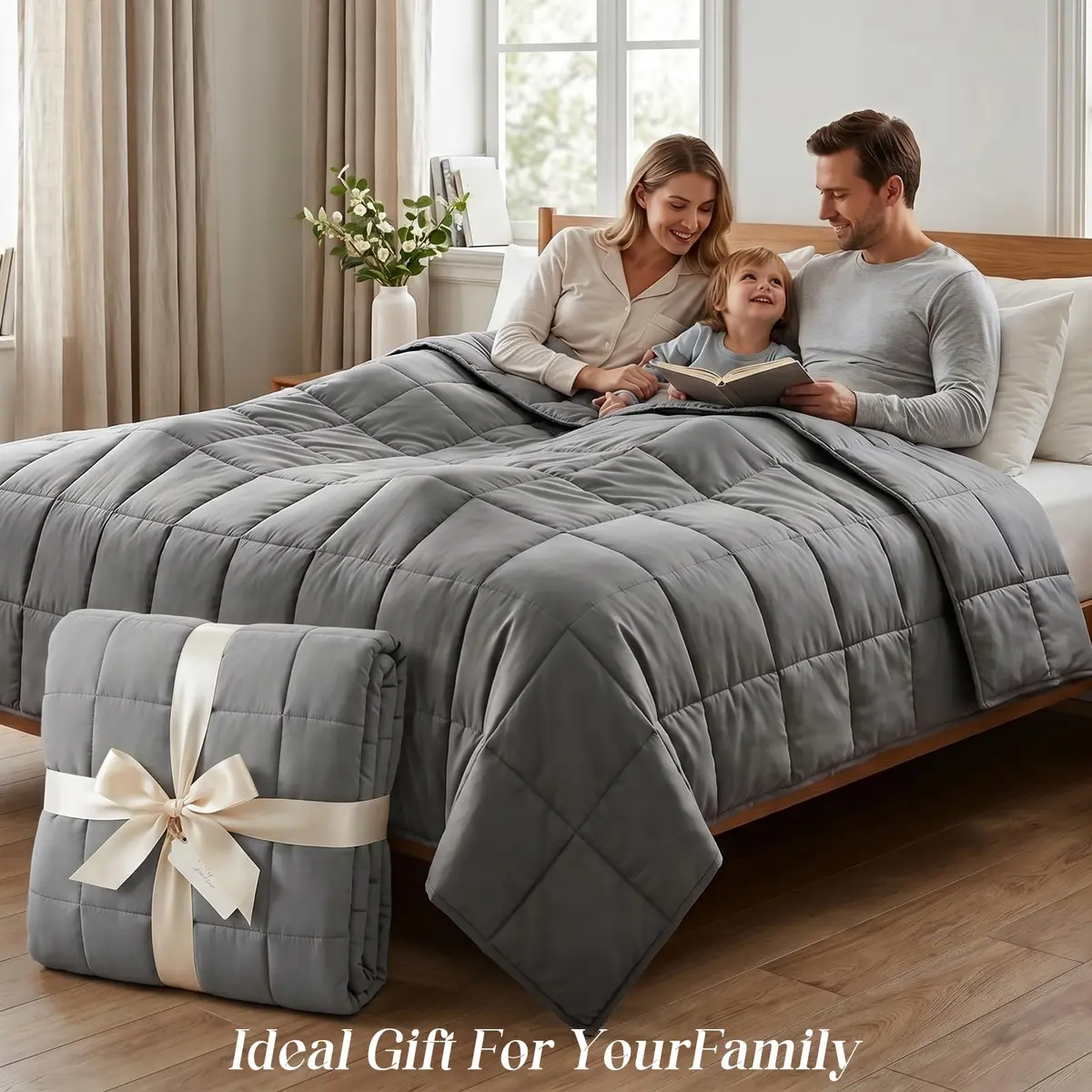 Smart Queen Weighted Blanket for Adults 41” x 60” | 5 lb Heavy Throw for Deep Sleep - view 2