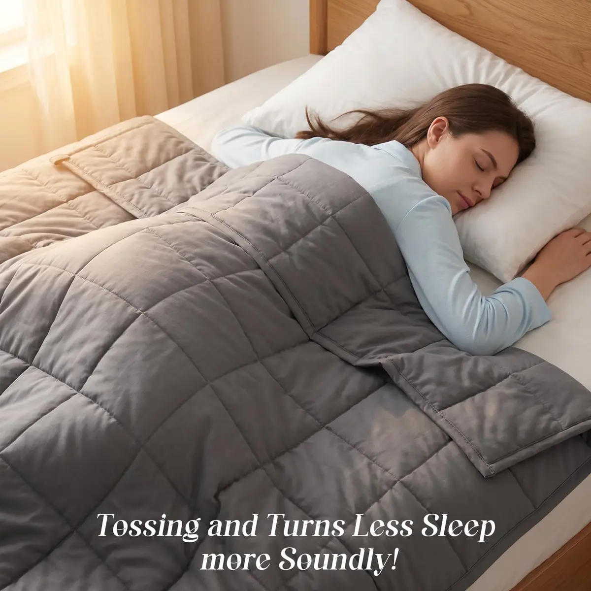 Smart Queen Weighted Blanket for Adults 41” x 60” | 5 lb Heavy Throw for Deep Sleep - view 3