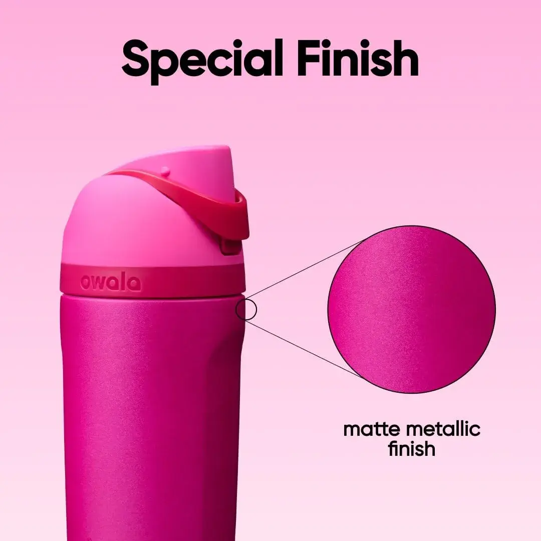 Owala FreeSip Kids Stainless Steel Water Bottle 16 oz Read My Lips | Insulated & Leak-Proof for Daily Hydration - view 5