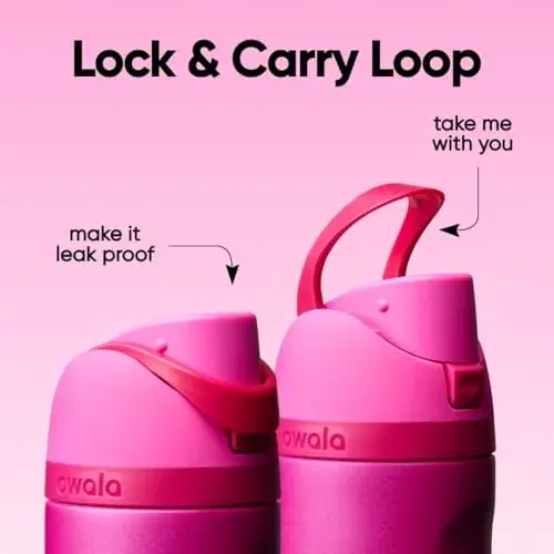 Owala FreeSip Kids Stainless Steel Water Bottle 16 oz Read My Lips | Insulated & Leak-Proof for Daily Hydration - view 3