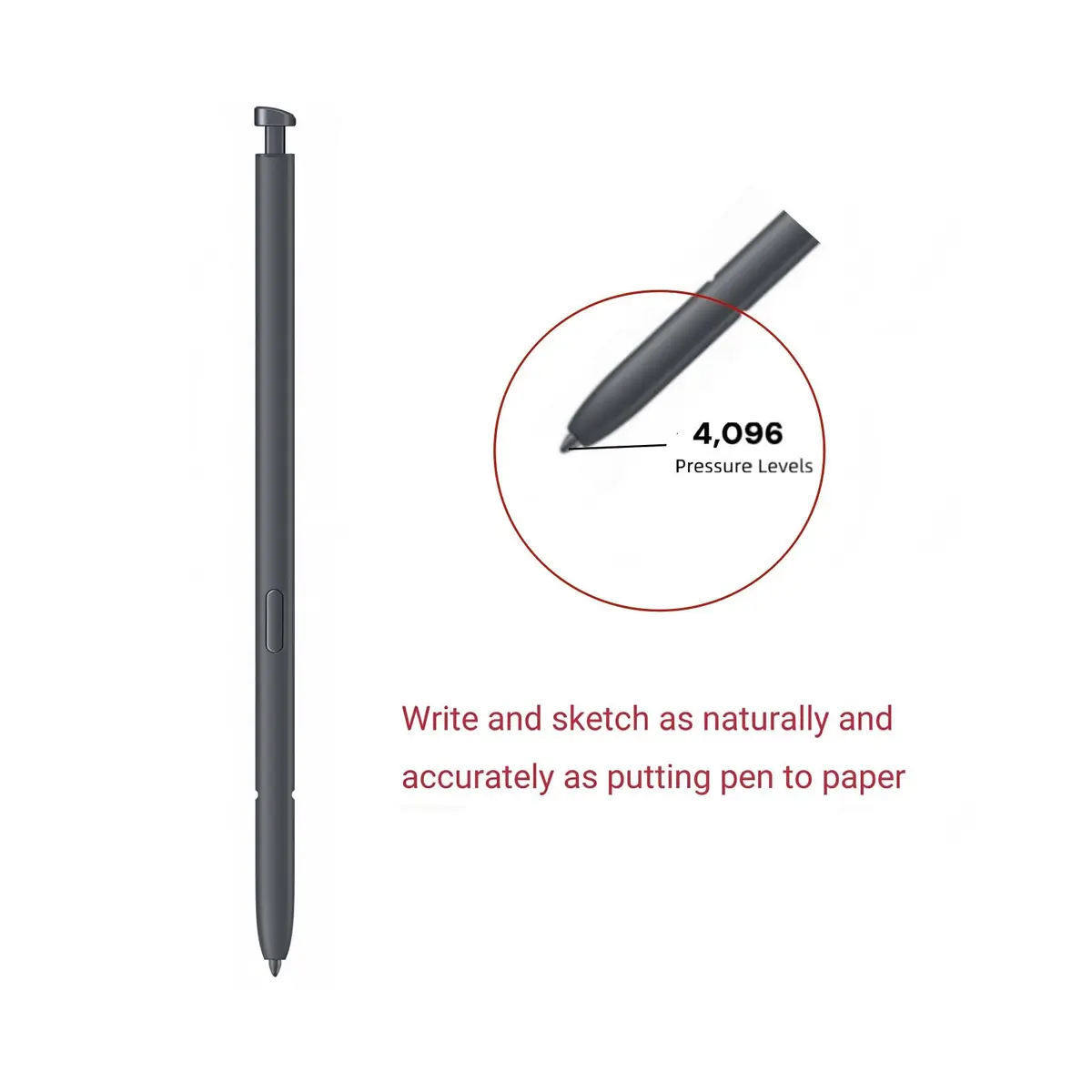 Qenw S26 Ultra S Pen Replacement for Samsung Galaxy S26 Ultra Stylus Pen, with 5 PCS Tips/Nibs Replacement (Black) | 4096 Pressure Levels - view 2