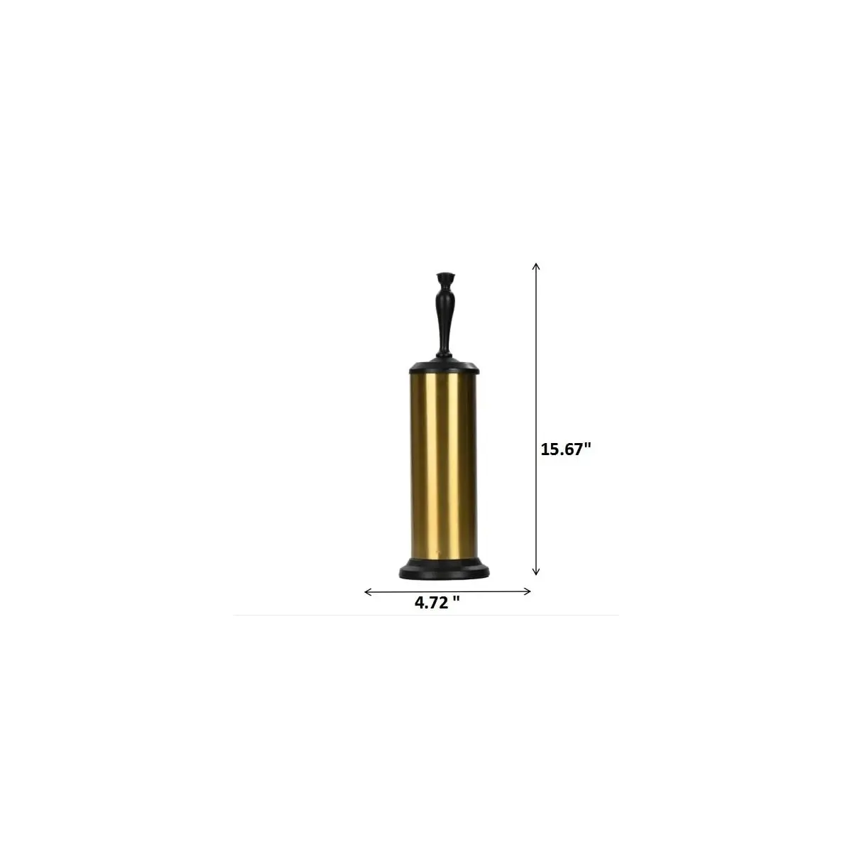 J&V TEXTILES Toilet Brush with Holder Set 41.19 cm (16.22 in) | Aged Brass/Matte Black - view 6