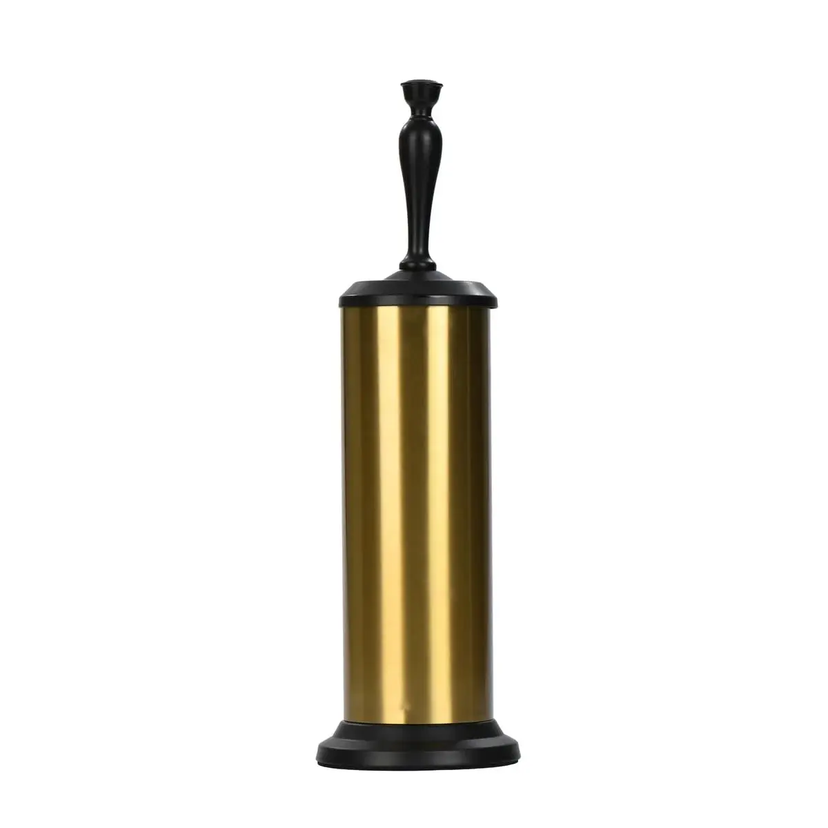 J&V TEXTILES Toilet Brush with Holder Set 41.19 cm (16.22 in) | Aged Brass/Matte Black - view 3