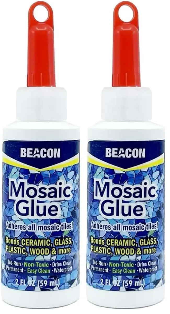 Beacon Mosaic Glue - Non-Toxic & Water Resistant, 4 Fl Oz (Pack of 2) | Bonds All Tiles & Surfaces - main product image