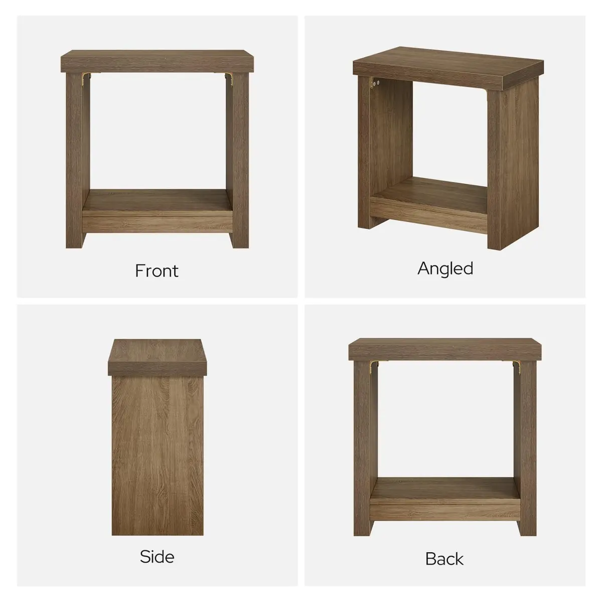 knoworld End Tables Set of 2 | Farmhouse Narrow Side Tables with Storage Shelves (23.62 x 11.81 x 23.62 inches) - view 6