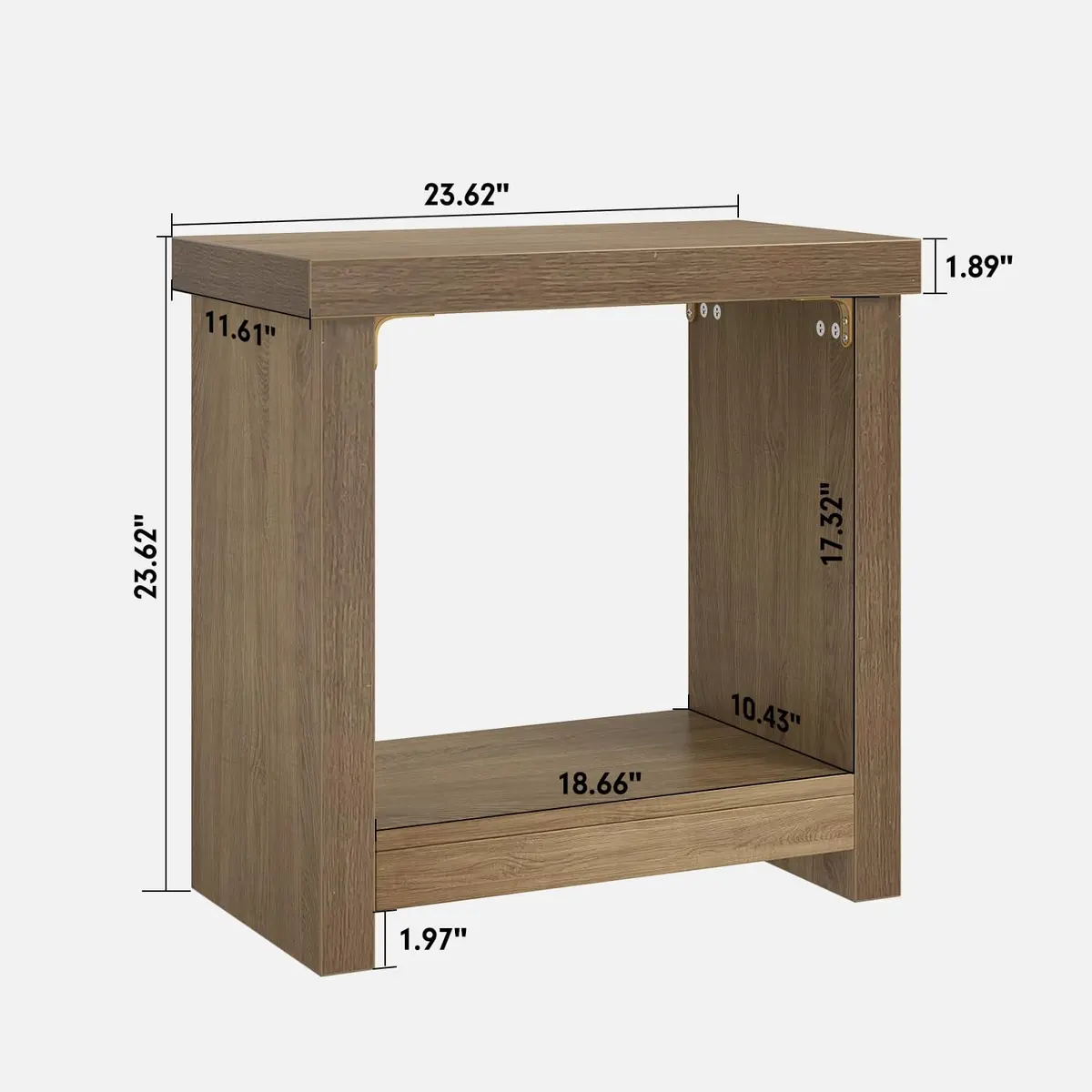knoworld End Tables Set of 2 | Farmhouse Narrow Side Tables with Storage Shelves (23.62 x 11.81 x 23.62 inches) - view 3