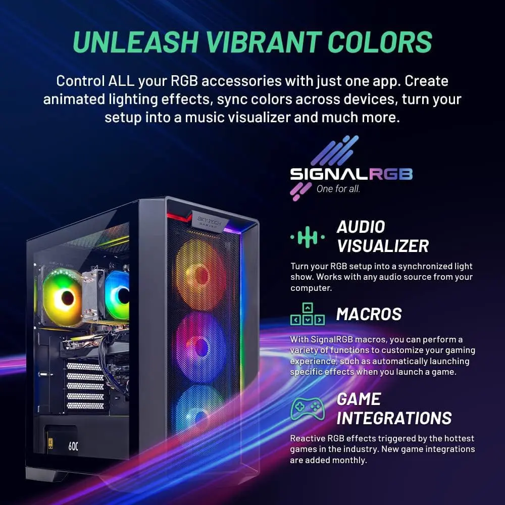 Skytech Gaming Nebula Gaming PC, AMD Ryzen 5 8400F 4.2GHz, AMD RX 9060 8GB VRAM, 1TB NVMe SSD, 32GB DDR5 RAM 5200, Windows 11, Desktop - view 2