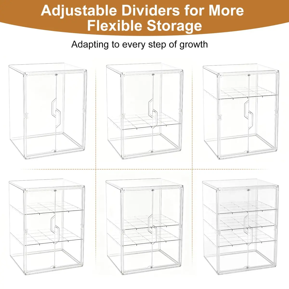 ERTIUANIO 4-Tier Baby Bottle Organizer with Double Doors | Clear Acrylic Countertop Cabinet Storage - view 6