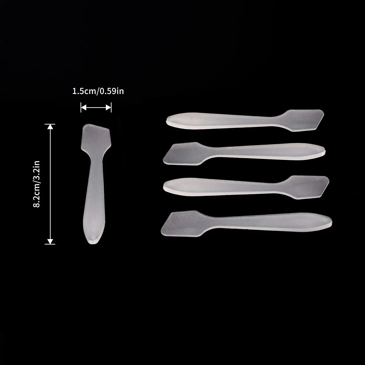 G2PLUS Disposable Makeup Spatula 50pcs | Clear Plastic Cosmetic Tools for DIY & Salon Use - view 3
