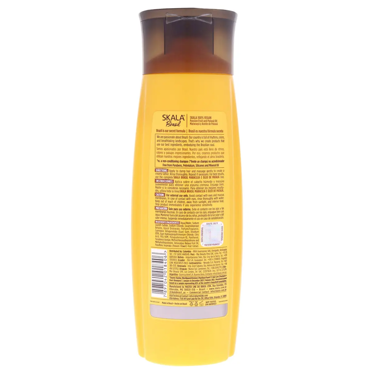 SKALA Maracujá & Óleo de Patauá Shampoo for All Hair Types | Vegan Hydration & Strength Support, No Parabens or Silicones, 325 mL (Pack of 2) - view 2