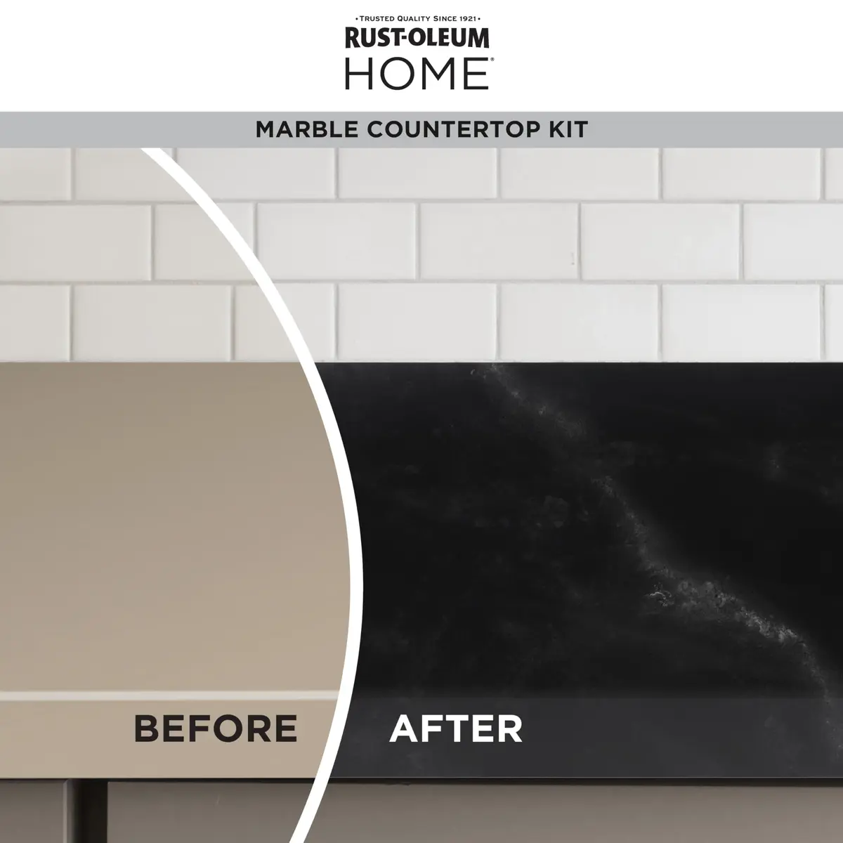 Rust-Oleum Home Marble Black Countertop Coating Kit | Durable Faux Marble Finish, 72 Fl Oz - view 3