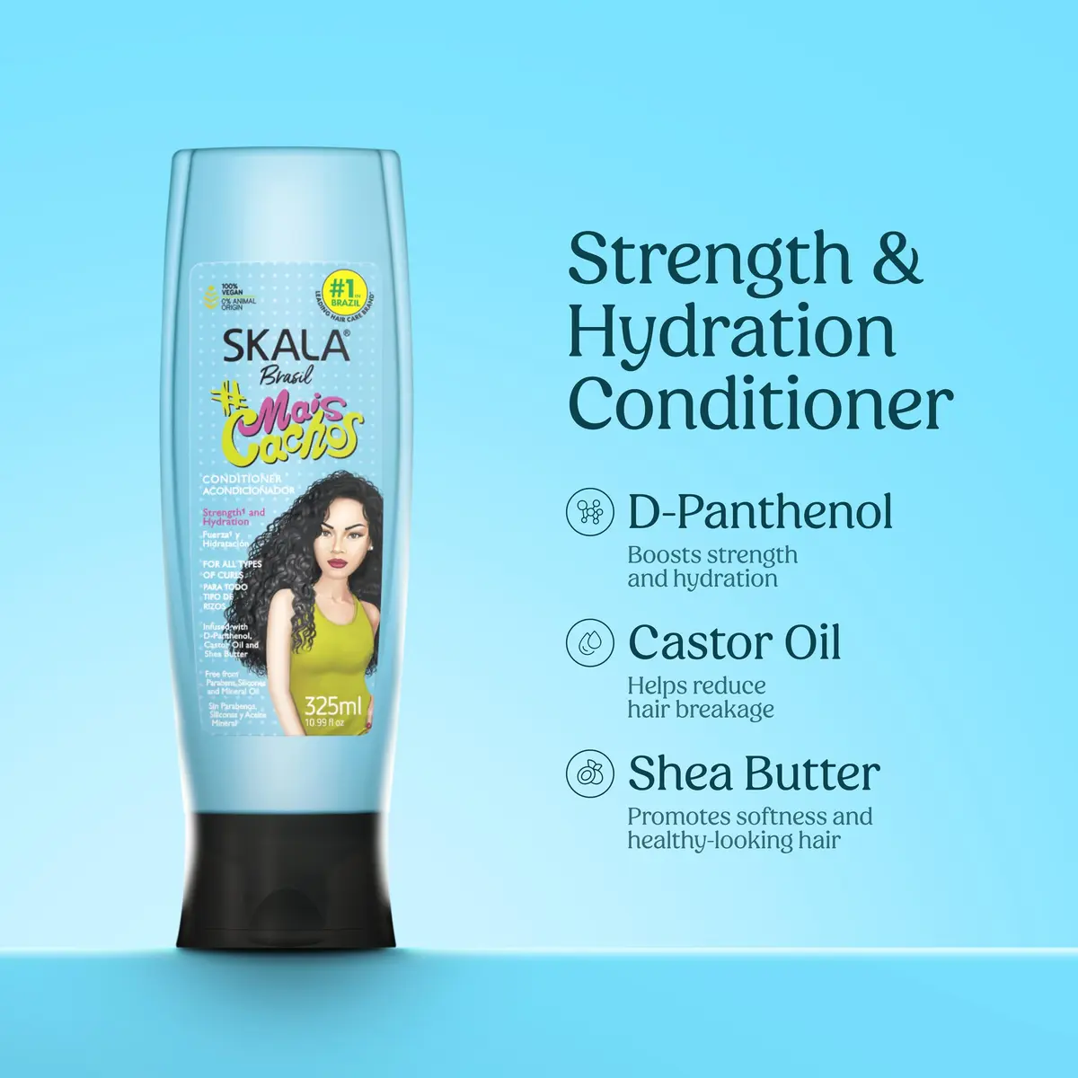SKALA #Mais Cachos Conditioner for Curly Hair 325 mL | Vegan Shea & Castor Oil Hydration - view 2