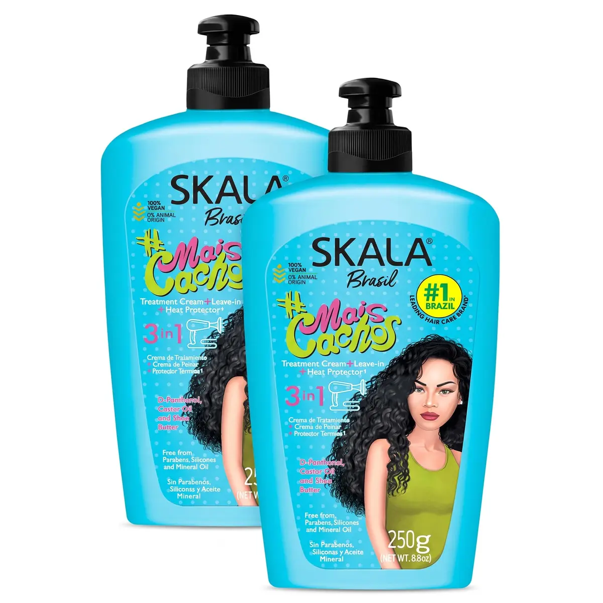 SKALA #Mais Cachos 3 in 1 Leave In Conditioner for Curly Hair, Vegan, 250 g | Hydration, Curl Definition & Heat Protection - main product image