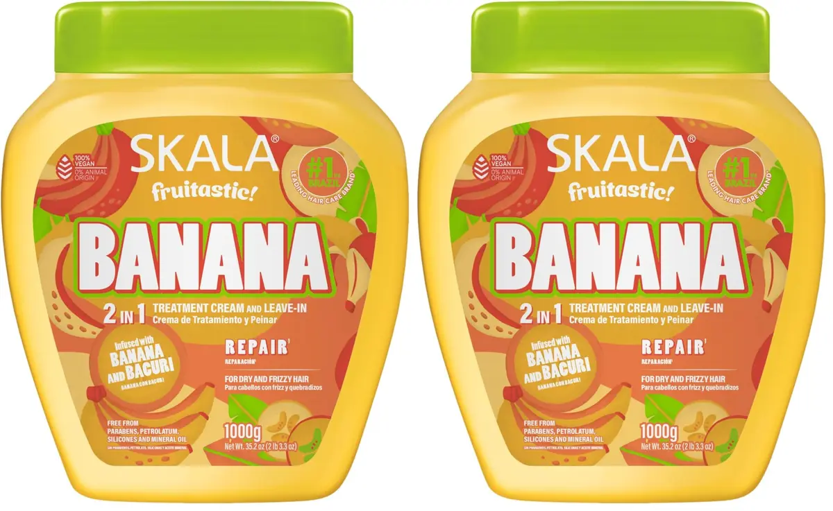 SKALA Banana 2 in 1 Treatment Cream & Leave In Conditioner, 1kg | Deep Hydration & Frizz Control - main product image